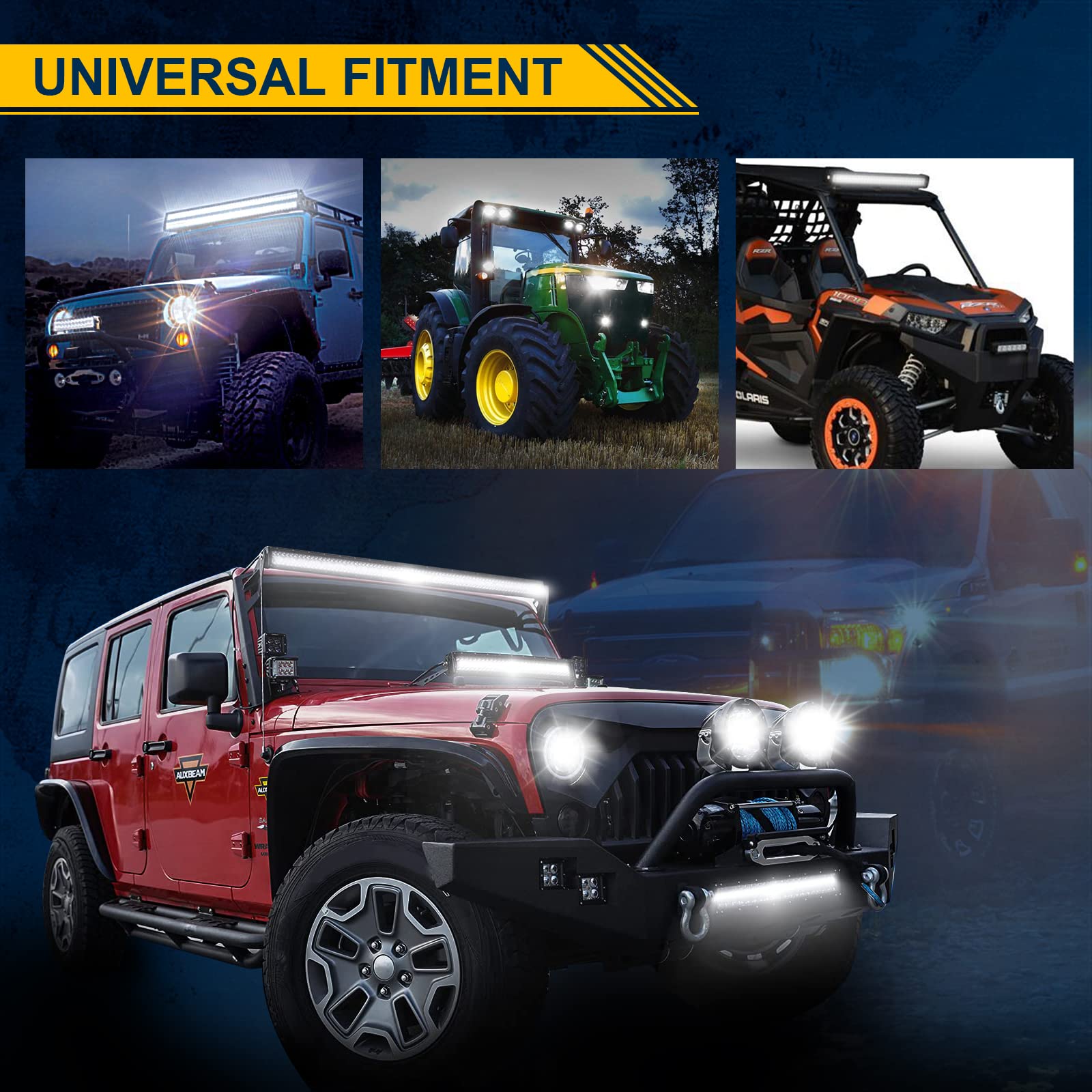 Willpower 12 inch 180W LED Light Bar Triple Row Spot Flood Combo Beam Off Road Lights Waterproof Work Light with Wiring Harness for Jeep Trucks SUV ATV UTV Boat Lights, 12V 24V - Image 9