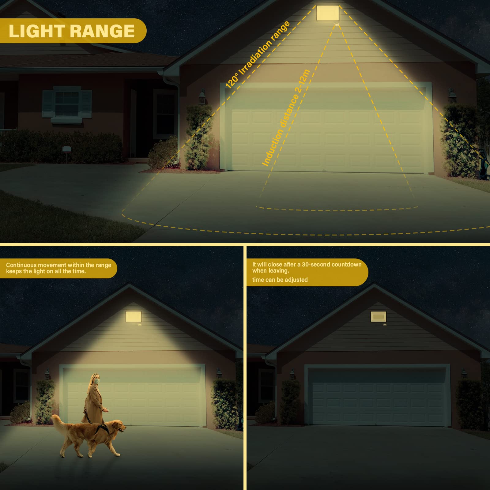 Willpower LED Floodlight with Motion Sensor,10W 1000LM Outdoor Security Lights Outside Lamp 4000K Warm White Spot Light Exterior Lighting for Yard Backyard House Court Stadium Parking,IP66 85V-140V - Image 7