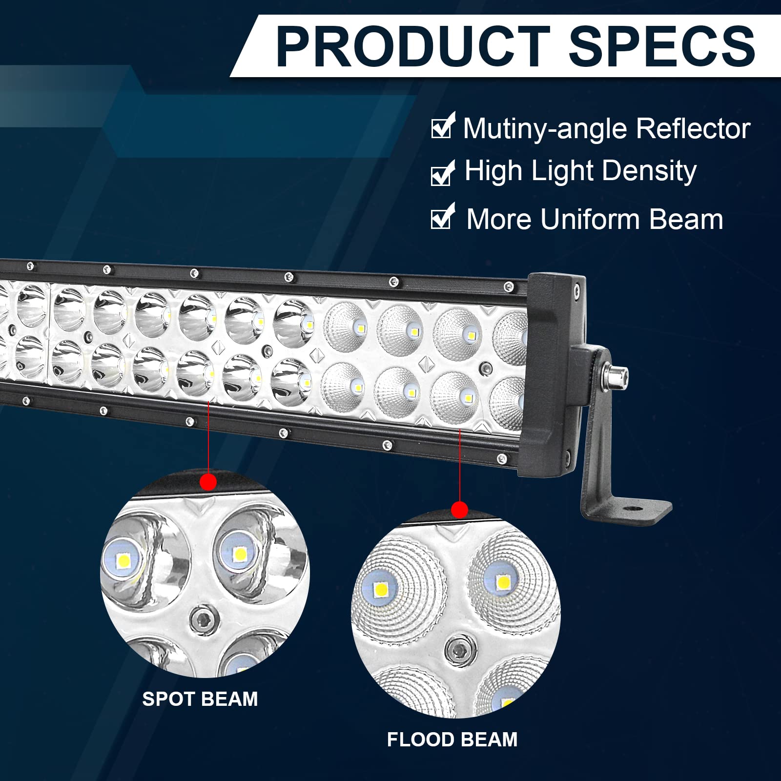 Willpower 22 inch 120W Curved Slim LED Light Bar Flood Spot Combo Work Light Driving Lights Fog Lamp Offroad Lighting for SUV Ute ATV Truck 4x4 Boat - Image 3
