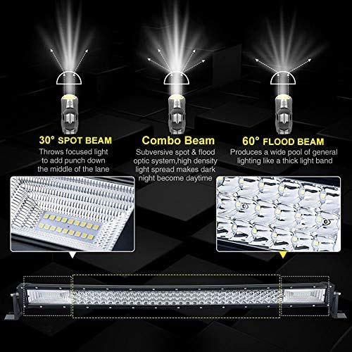 Willpower 22 inch 270W Curved LED Work Light Bar Triple Row Driving Lights Fog Lamp Off Road Lighting DC 12V 24V for SUV UTE ATV Truck 4x4 Boat - Image 4