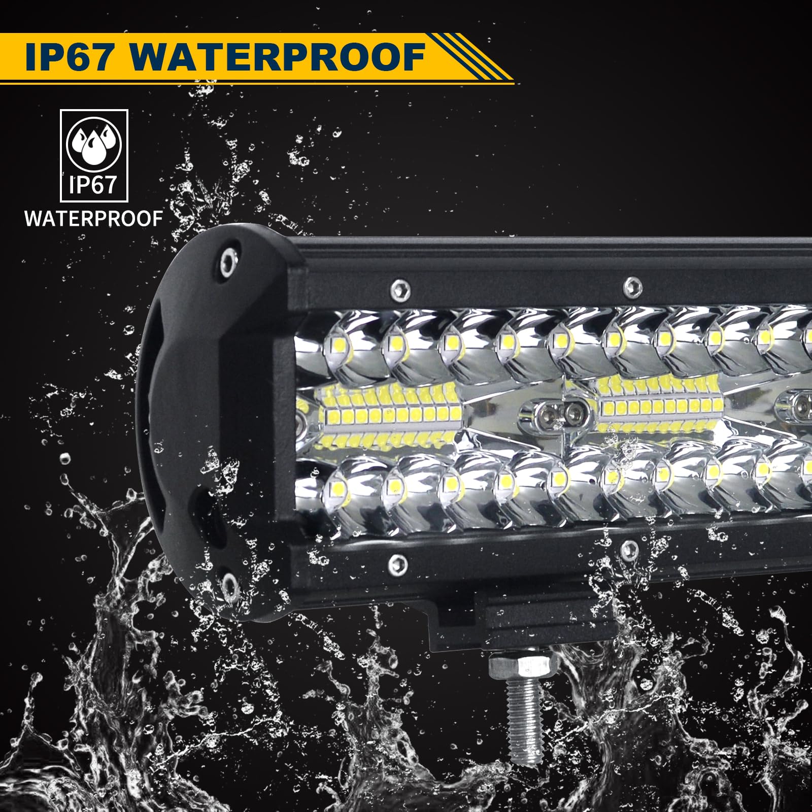 Willpower 26 inch 180W LED Light Bar,Triple Row Spot Flood Combo Beam Off Road Driving Lights, Led Fog Pods with 12V Wiring Kit for Vehicle 4X4 4WD Car ATV UTV SUV Truck Tractor Trailer, 12V 24V DC - Image 6