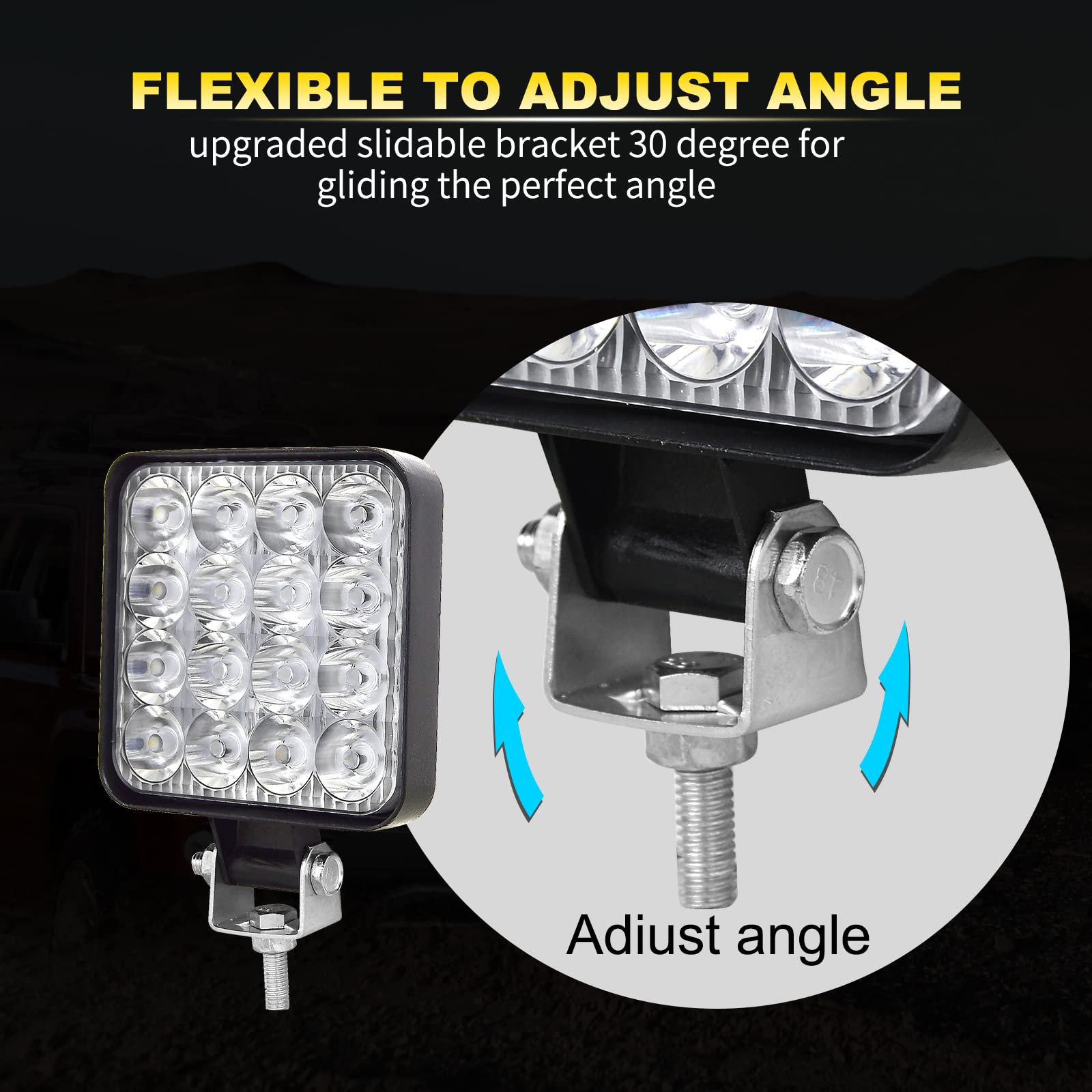 Willpower 4 inch 10cm 48W Mini Ultra Thin LED Work Light Spot Beam LED Pods Driving Lights 12V 24V Offroad Fog Lamps for Truck Tractor Boat 4x4 Car SUV ATV Excavator - Image 4