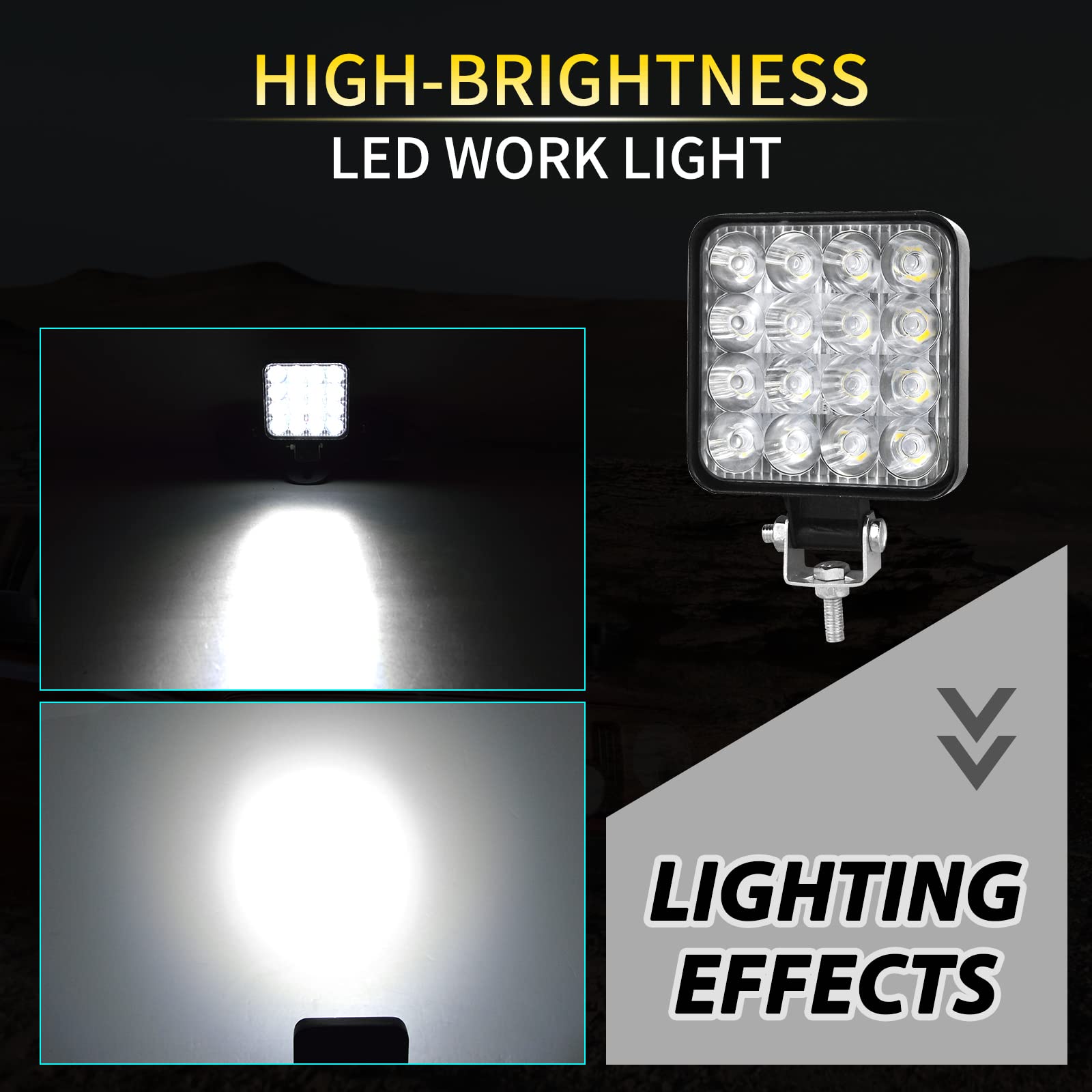 Willpower 4 inch 10cm 48W Mini Ultra Thin LED Work Light Spot Beam LED Pods Driving Lights 12V 24V Offroad Fog Lamps for Truck Tractor Boat 4x4 Car SUV ATV Excavator - Image 6