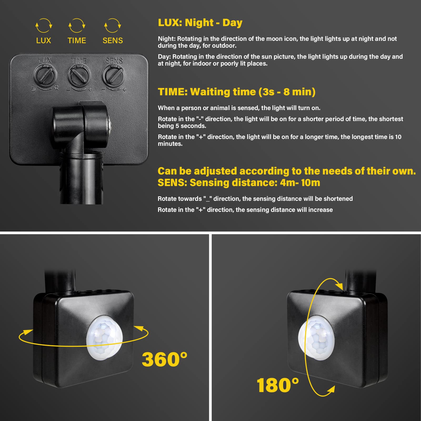 Willpower LED Floodlight with Motion Sensor,10W 1000LM Outdoor Security Lights Outside Lamp 4000K Warm White Spot Light Exterior Lighting for Yard Backyard House Court Stadium Parking,IP66 85V-140V - Image 4
